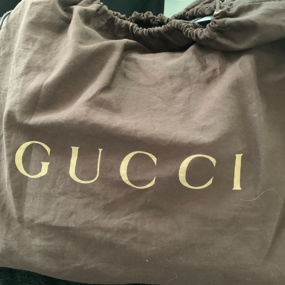💕Authenic Gucci Mauve Leather Hobo Shoulder Tote Convertible Detachable Strap - Picture 5 of 13